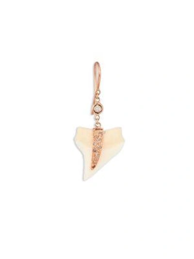 Jacquie Aiche Shark Tooth Diamond & 14k Rose Gold Single Earring