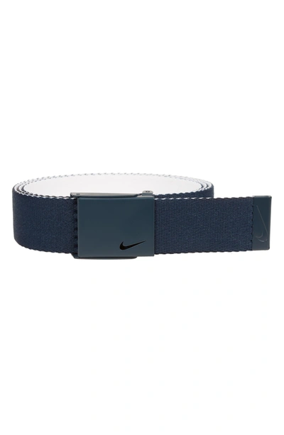 Nike Essentials Reversible Webbed Belt In College Navy/ White