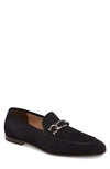 Ferragamo Boy Chain Bit Loafer In Dark Blue Suede