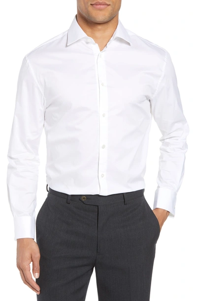 John Varvatos Slim Fit Stretch Cotton Dress Shirt In White