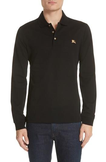 burberry black long sleeve polo