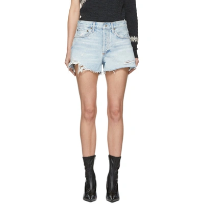 Agolde Parker Distressed Denim Shorts In Broken