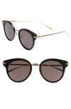 Vedi Vero 50mm Round Sunglasses - Black/brown