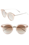 Vedi Vero 50mm Round Sunglasses - Rose Gold/brown Mirror