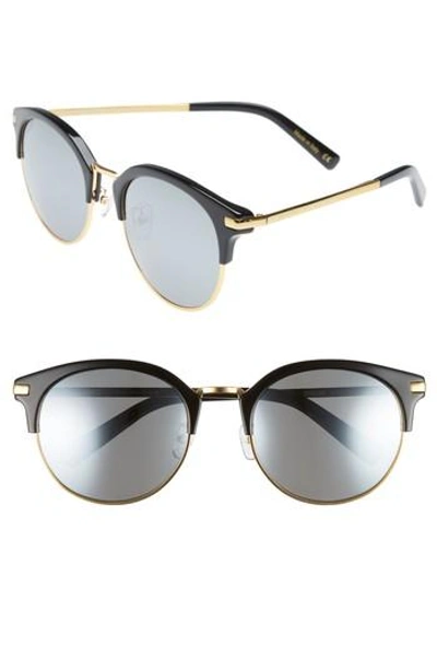 Vedi Vero 56mm Round Sunglasses - Gold And Black/blue Mirror