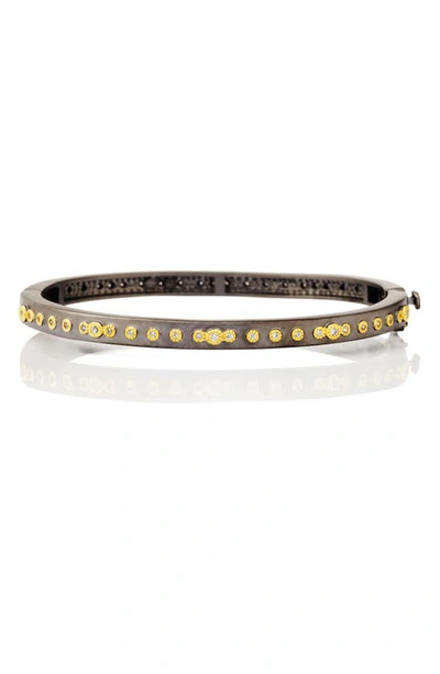 Freida Rothman Signature Mini Stud Eternity Bracelet In Black/ Gold