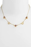 Anna Beck Semiprecious Stone Station Necklace In Green Amethyst/ Gold