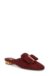 Ferragamo Sciacca Bow Loafer Mule In Burgundy