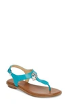 Michael Michael Kors Suki T-strap Charm Sandal In Tile Blue