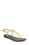 Sam Edelman Gigi Genuine Calf Hair Sandal In Bright Yellow Silk