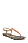 Sam Edelman Gigi Sandal In Tangelo Lizard Print Leather