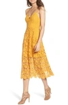 Astr Lace Midi Dress In Marigold