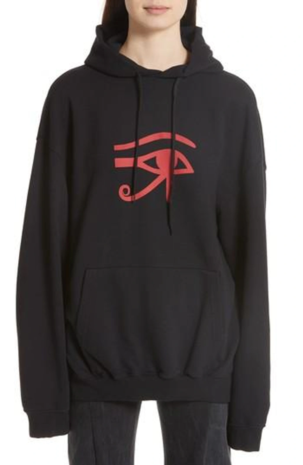 Vetements Eye Of Horus Oversized Hoodie In Black/ Print | ModeSens