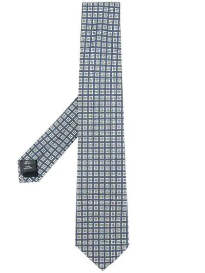 Gieves & Hawkes Classic Embroidered Tie In Blue