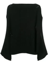 Nili Lotan Cut-detail Draped Sweater In Black