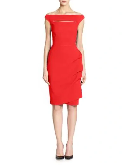 Chiara Boni La Petite Robe Melania Short Off-the-shoulder Dress In Scarlet
