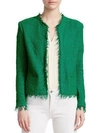 Iro Shavani Fringe-trimmed Jacket In Emerald