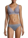 Hanro Luxury Moments Allover Lace Soft Cup Bra In Lilac Grey
