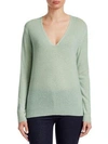 Theory Adrianna Cashmere V-neck Sweater In Light Mint