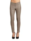 Alice And Olivia Front-zip Leather Legging In Camel