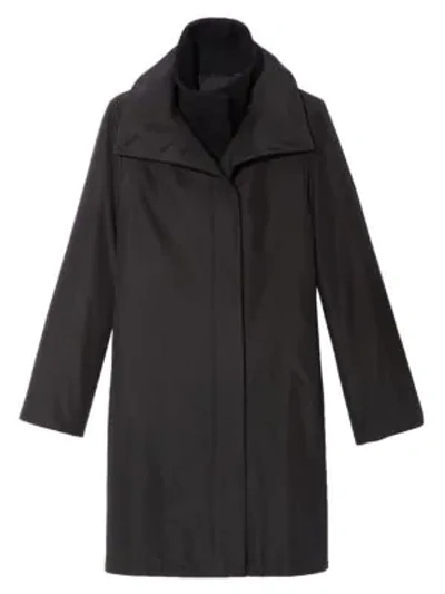 Akris Reversible Silk Taffeta Coat In Black