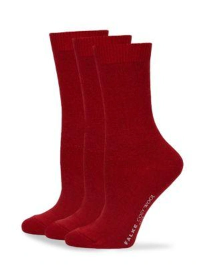 Falke Cosy Ankle Socks In Ruby