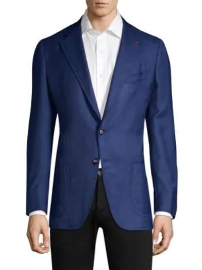 Isaia Men's Cashmere & Silk Blazer In Bright Blue