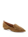 Nicholas Kirkwood Beya Suede Point Toe Loafers In Hazel