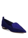 Nicholas Kirkwood Beya Suede Point Toe Loafers In Midnight Blue