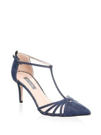 Sjp By Sarah Jessica Parker Carrie T-strap Pumps In Denim