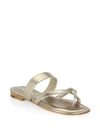 Manolo Blahnik Susa Leather Thong Sandals In Albarus