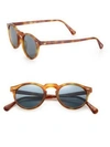 Oliver Peoples Gregory Peck 47mm Round Sunglasses In Brown Grey