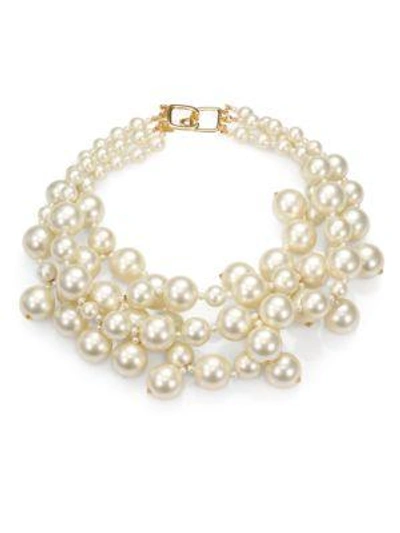 Kenneth Jay Lane Faux Pearl Multi-strand Necklace In Ivory
