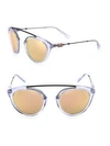 Westward Leaning Flower 14 51mm Mirrored Aviator Sunglasses In Blue Ice Rose Gold