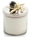 Michael Aram 13.5 Oz. Olive Branch 3-wick Candle In Clear