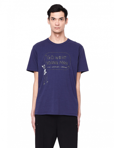 Visvim Go West Embroidery Cotton T-shirt In Purple
