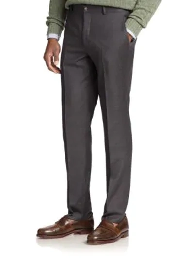 Polo Ralph Lauren Wool Twill Trousers In Charcoal
