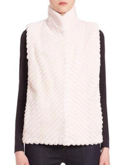 The Fur Salon Reversible Fur Vest In White