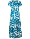 La Doublej Floral Print Maxi Dress In Blue