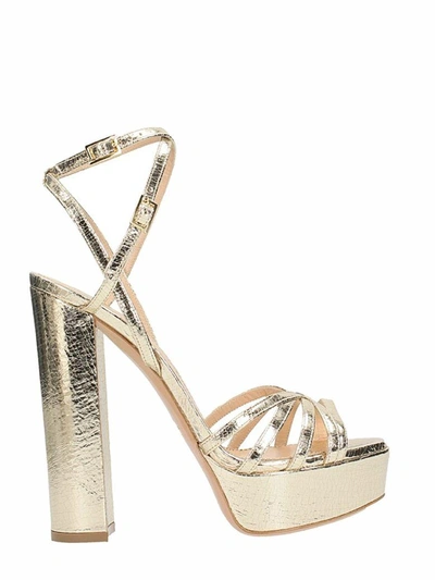 Lerre Plateau Crackle Platinum Sandals