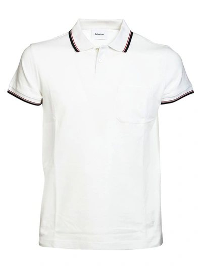 Dondup Striped Trim Polo Shirt In White
