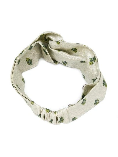 Valentino Floral Headband - Green