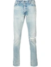 John Elliott Distressed Slim In Blue