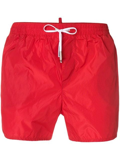Dsquared2 Drawstring Swim Shorts In Red