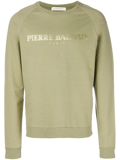 Pierre Balmain Logo Print Sweatshirt - Green