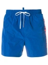 Dsquared2 Logo Printed Swim Shorts In Blue