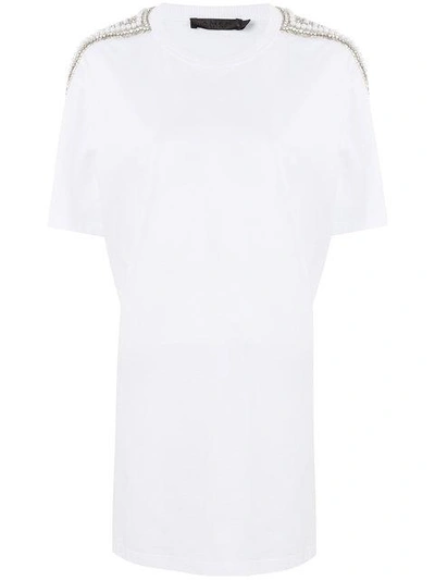 Amen Embellished Sleeve T In White