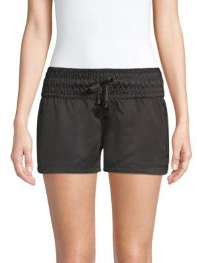 Blanc Noir Midrise Glider Shorts In Black