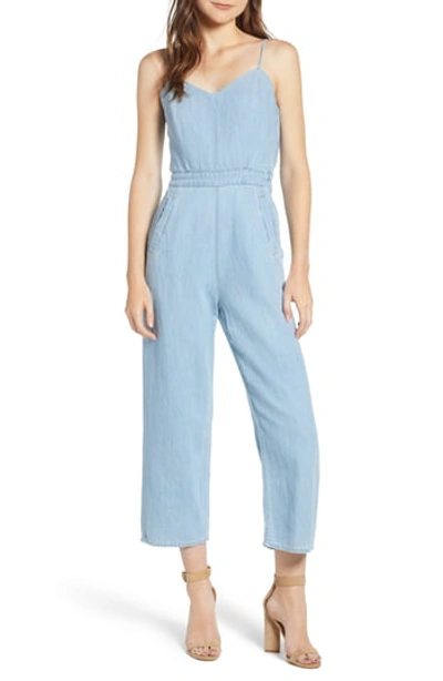 Mother Cut It Out Sleeveless Cropped Jumpsuit In Songbird