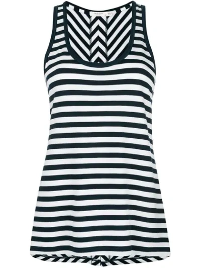 Rag & Bone Kat Slipt Back Tank Top In White/navy